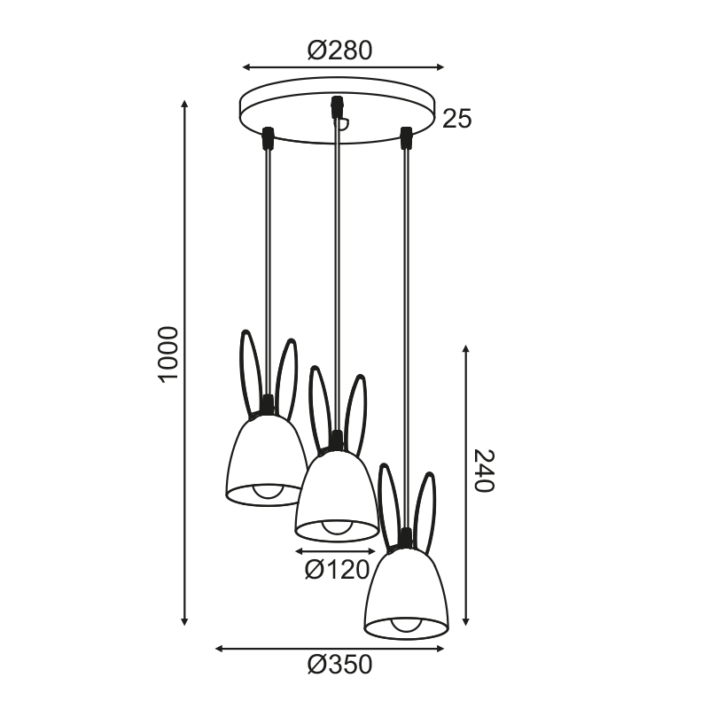Παιδικό Φωτιστικό Οροφής Τρίφωτο Aca Bunny Zm73P35P Home Φωτιστικά Παιδικά Spitishop