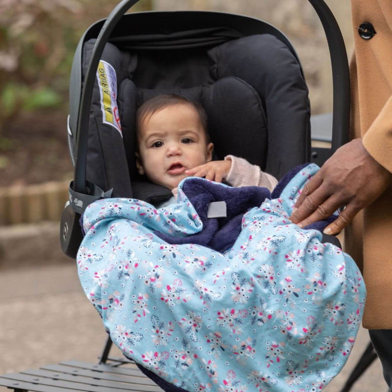 Κουβέρτα Fleece Καροτσιού/Πορτ Μπεμπέ Cheeky Chompers Botanical Bloom