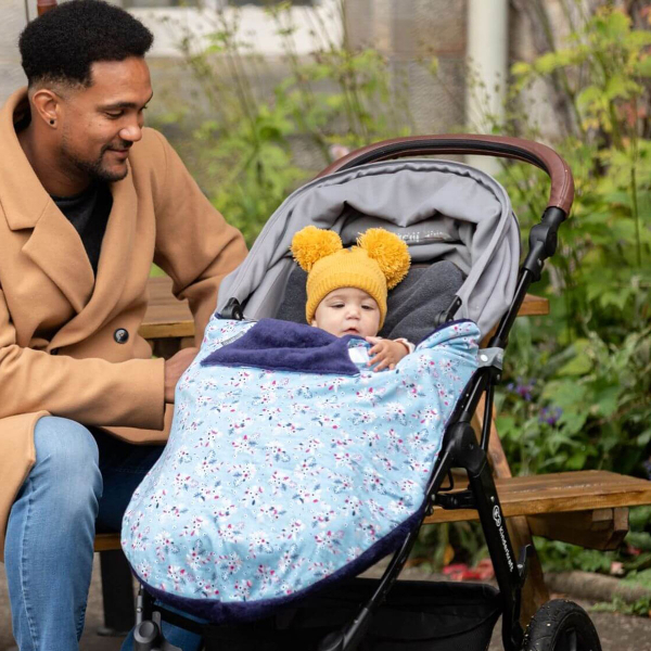 Κουβέρτα Fleece Καροτσιού/Πορτ Μπεμπέ Cheeky Chompers Botanical Bloom