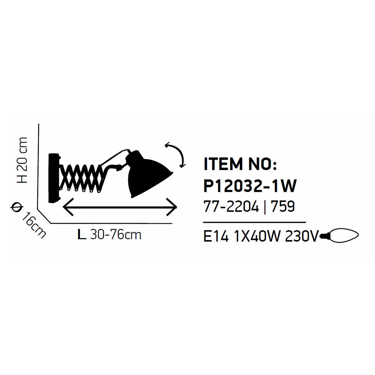 Σποτ Μονόφωτο Homelighting Novo 77-2204 Chrome Black Home Φωτιστικά Οροφής - Τοίχου Spitishop