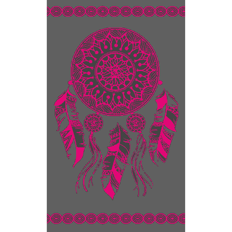 Πετσέτα Θαλάσσης Dimcol 72 Grey/Fuchsia