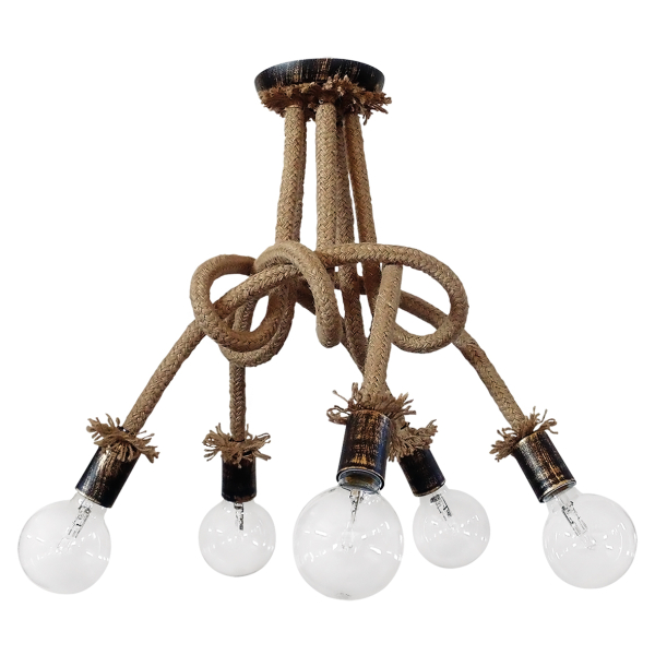 Φωτιστικό Οροφής Πολύφωτο Heronia Plex 01-0212 Rope/Bronze