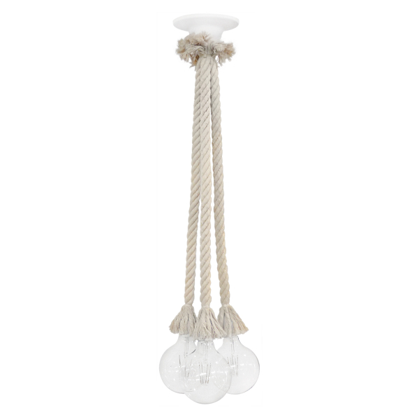 Φωτιστικό Οροφής Τρίφωτο Heronia Macrame 31-1076 Rope/White