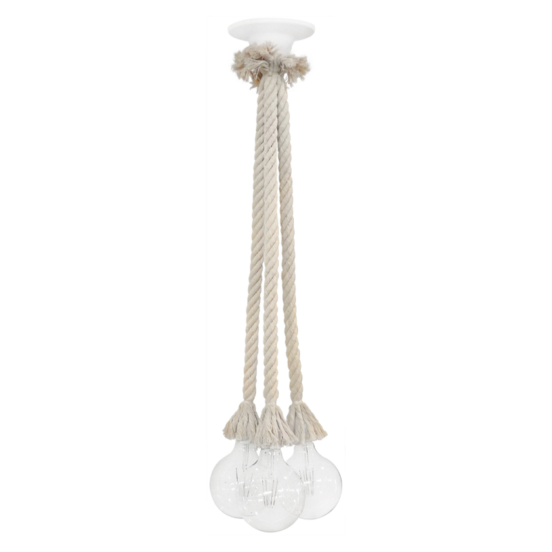 Φωτιστικό Οροφής Τρίφωτο Heronia Macrame 31-1076 Rope/White