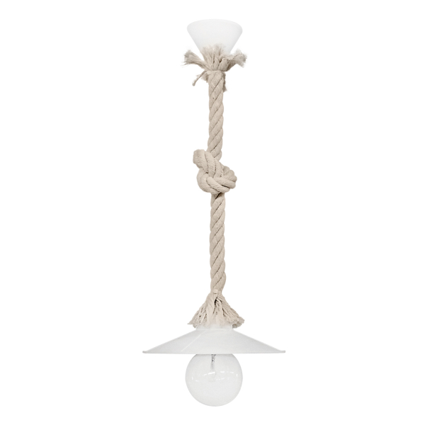 Φωτιστικό Οροφής Μονόφωτο Heronia Macrame 31-1079 Rope/White