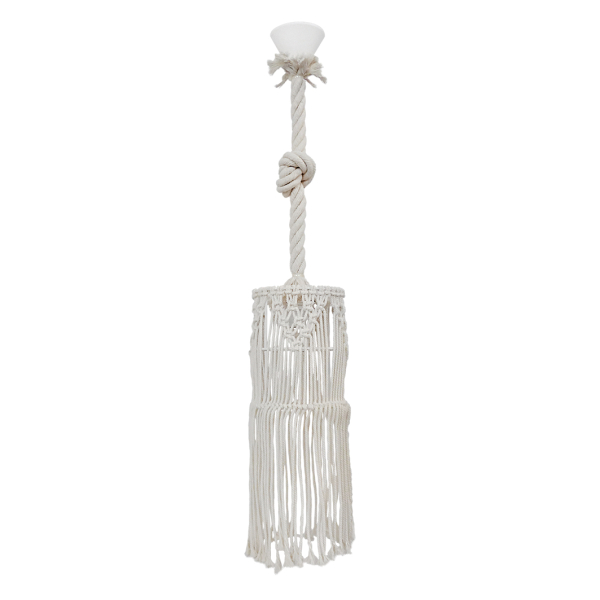 Φωτιστικό Οροφής Μονόφωτο Heronia Macrame 01 Handmade 31-1059 Rope/White