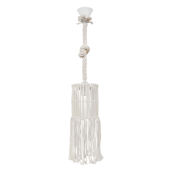 Φωτιστικό Οροφής Μονόφωτο Heronia Macrame 03 Handmade 31-1065 Rope/White