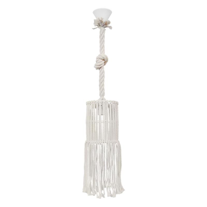 Φωτιστικό Οροφής Μονόφωτο Heronia Macrame 03 Handmade 31-1065 Rope/White