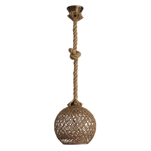 Φωτιστικό Οροφής Μονόφωτο Heronia Silk 31-1147 Rope Natural/Bronze