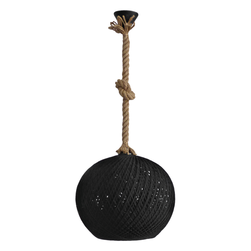 Φωτιστικό Οροφής Μονόφωτο Heronia Silk 31-1152 Rope Black