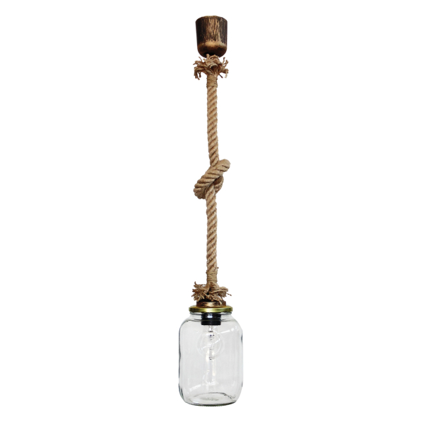 Φωτιστικό Οροφής Μονόφωτο Heronia Vase 31-0087 Rope/Bronze