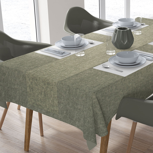 Αλέκιαστο Τραπεζομάντηλο (140x220) + Τραβέρσα (40x220) Dimcol Panama Olive