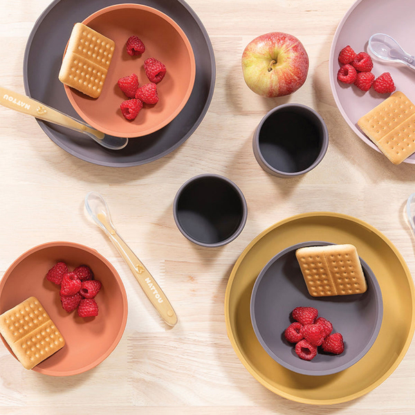 Παιδικό Σετ Φαγητού 4τμχ Nattou Silicon Ώχρα Ν877015