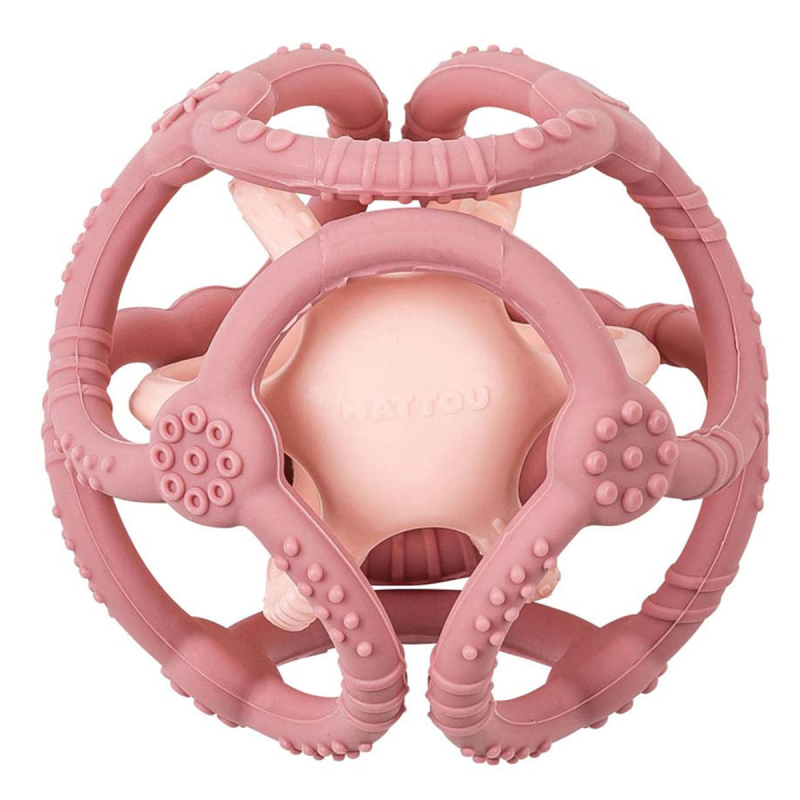 Μπάλες Σιλικόνης - Μασητικά (Σετ 2τμχ) Nattou Silicon Ροζ Ν879071