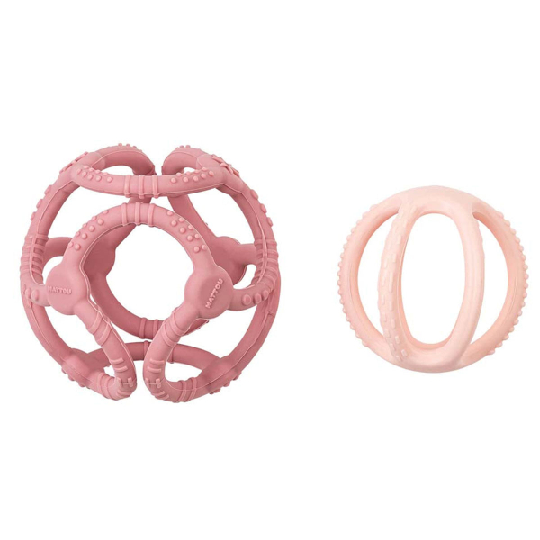 Μπάλες Σιλικόνης - Μασητικά (Σετ 2τμχ) Nattou Silicon Ροζ Ν879071