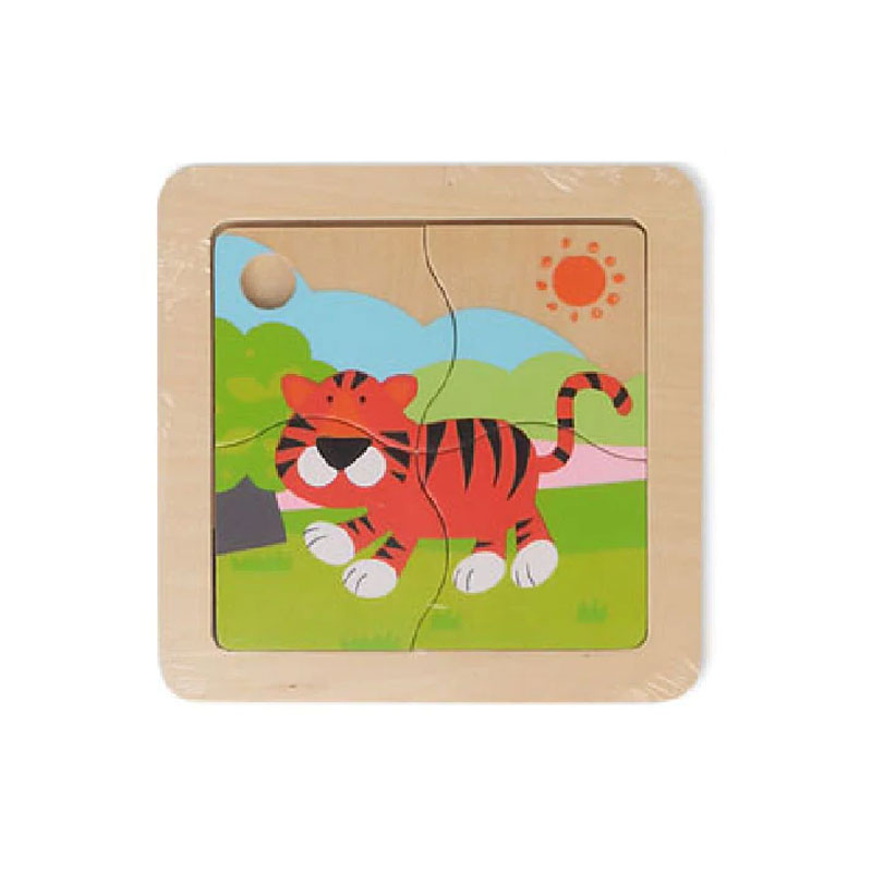 Ξύλινο Παζλ Με 4 Κομμάτια Kiokids Τίγρης 1847-3