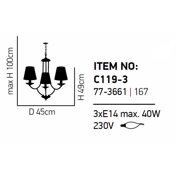 Φωτιστικό Οροφής Τρίφωτο Homelighting Etna 77-3661 Grey