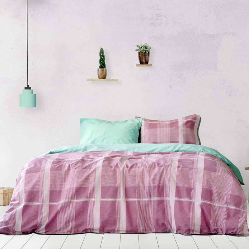 Κουβερλί Μονό (160x245) 2 Όψεων Kocoon Plaid Purple