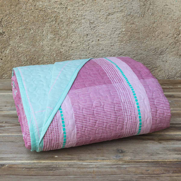 Κουβερλί Μονό (160x245) 2 Όψεων Kocoon Plaid Purple