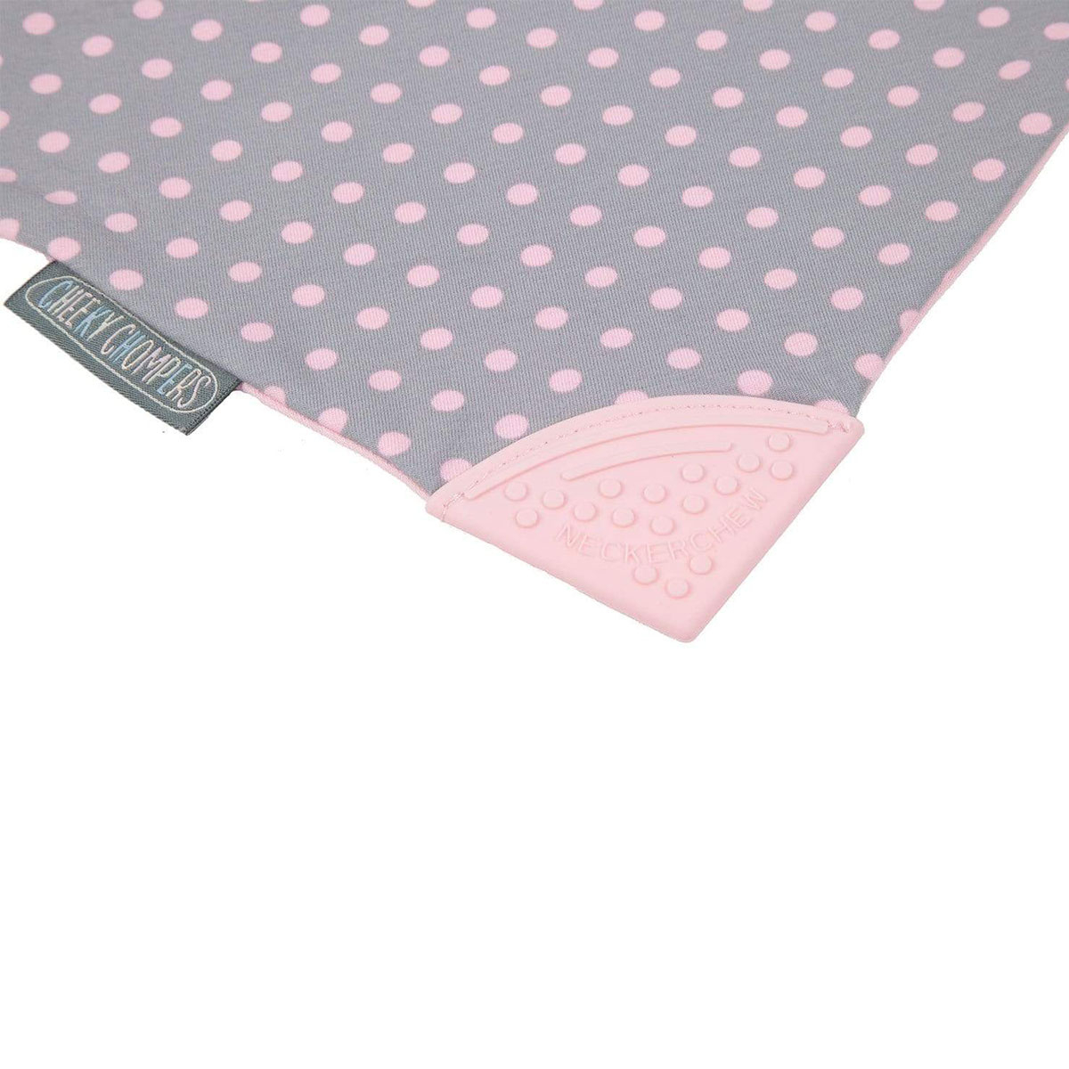 Σαλιάρα - Μπαντάνα με Μασητικό 2-24 Μηνών Cheeky Chompers Polka Pink Home Βρεφικά Σαλιάρες Βρεφικές Spitishop