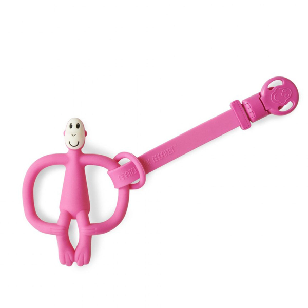 Κλιπ Πιπίλας/Μασητικού (Σετ 2τμχ) Matchstick Monkey Double Soother Clip Pink & Cool Grey