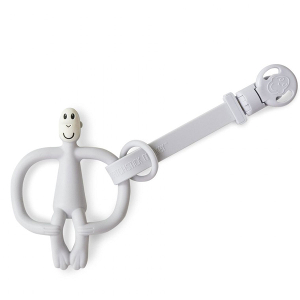 Κλιπ Πιπίλας/Μασητικού (Σετ 2τμχ) Matchstick Monkey Double Soother Clip Pink & Cool Grey