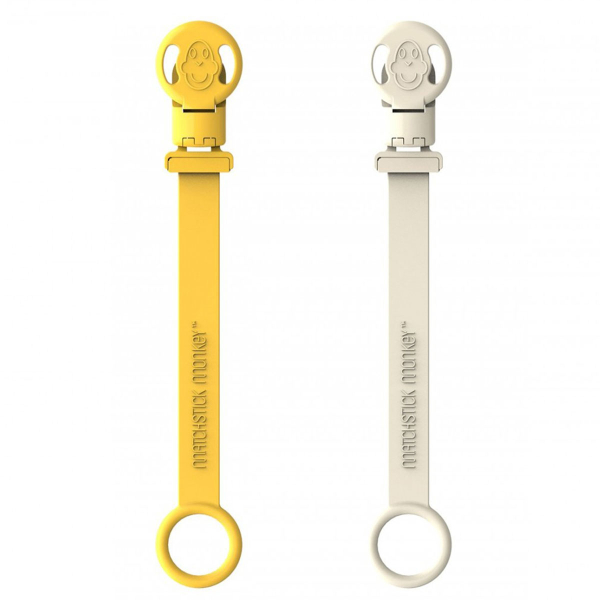 Κλιπ Πιπίλας/Μασητικού (Σετ 2τμχ) Matchstick Monkey Double Soother Clip Lion & Giraffe