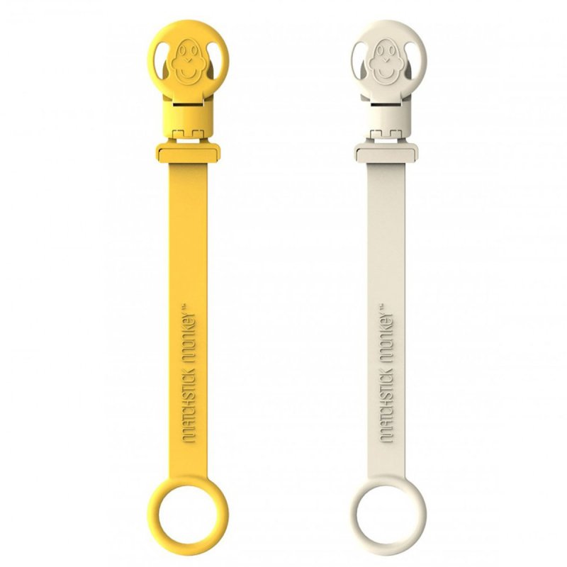 Κλιπ Πιπίλας/Μασητικού (Σετ 2τμχ) Matchstick Monkey Double Soother Clip Lion & Giraffe
