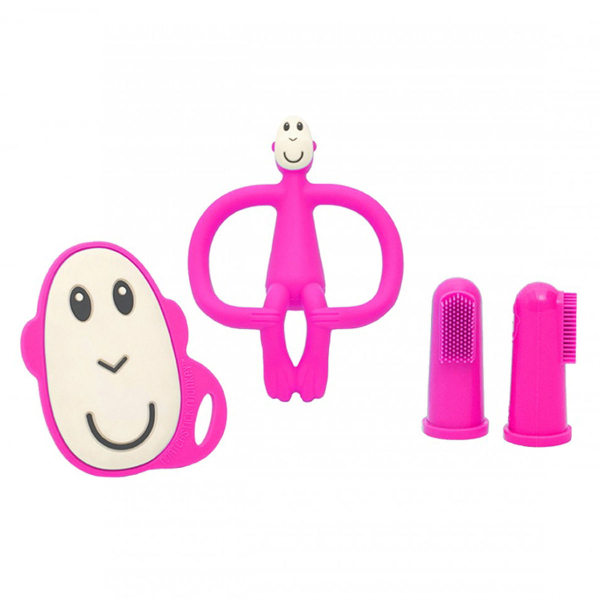Σετ Περιποίησης Δοντιών Matchstick Monkey Teething Starter Set Pink