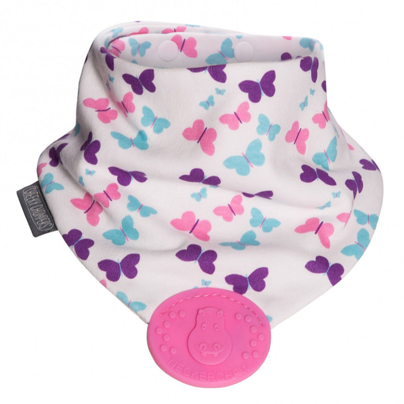 Σαλιάρα - Μπαντάνα Με Μασητικό 2-24 Μηνών Cheeky Chompers Butterfly World