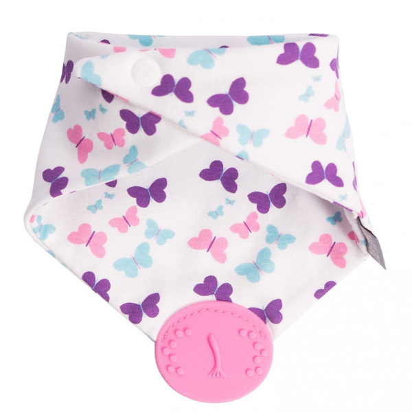 Σαλιάρα - Μπαντάνα Με Μασητικό 2-24 Μηνών Cheeky Chompers Butterfly World