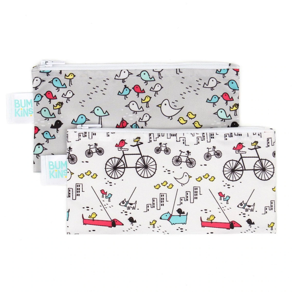 Σακουλάκια Φαγητού Επαναχρησιμοποιούμενα (Σετ 2τμχ 18x9) Bumkins Urban Bird