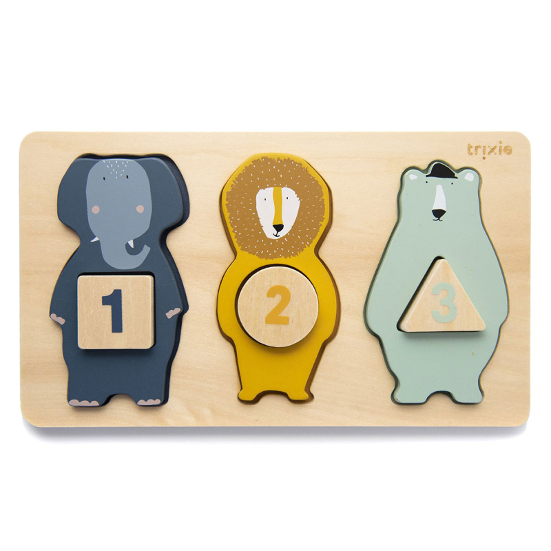 Ξύλινο Παζλ Με 6 Σφηνώματα Trixie Counting Puzzle