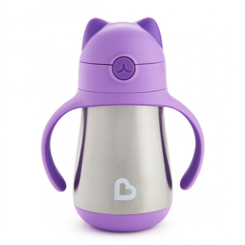 Παγούρι - Θερμός 237ml Με Καλαμάκι Munchkin Cool Cat Purple