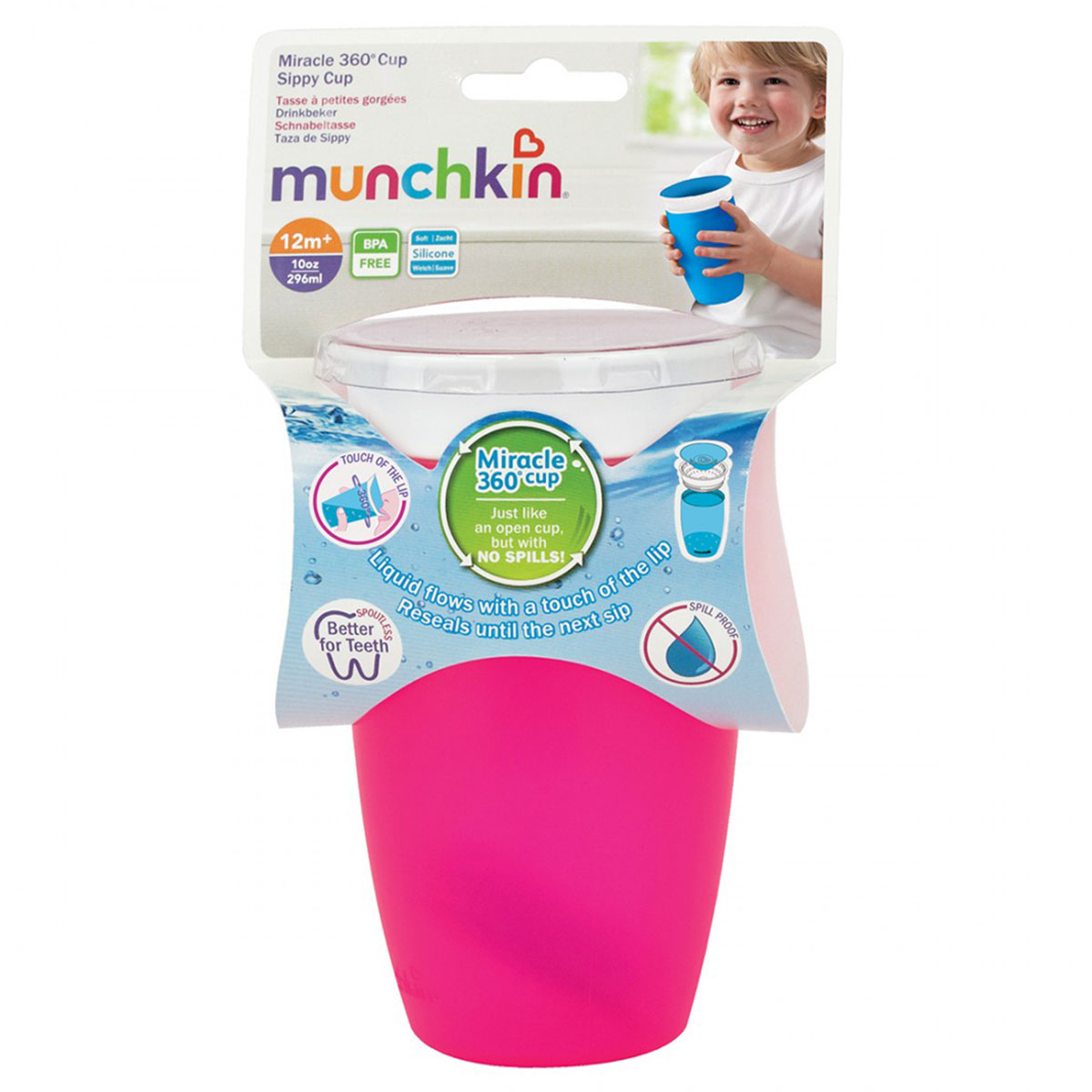 Ποτήρι Εκπαιδευτικό 296Ml Munchkin Miracle Sippy Cup Pink Home Παιδικά Είδη Φαγητού & Αξεσουάρ Σερβιρίσματος Spitishop