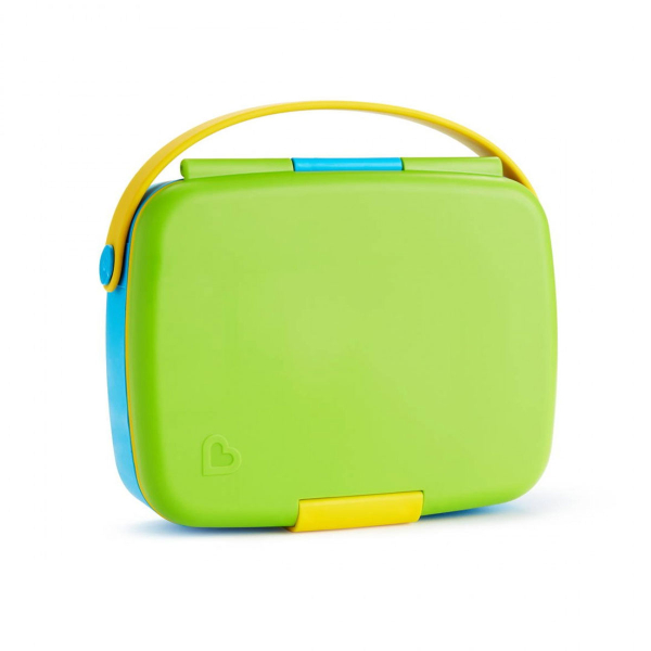 Φαγητοδοχείο Με Χωρίσματα & Κουτάλι & Πιρούνι (Σετ) Munchkin Bento Box Green/Blue