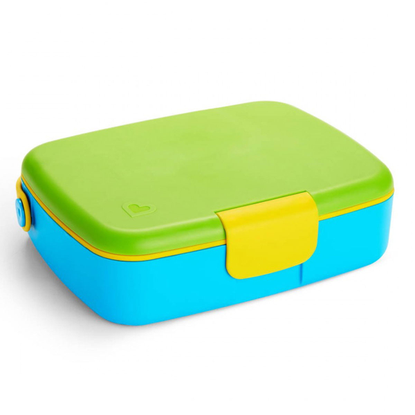 Φαγητοδοχείο Με Χωρίσματα & Κουτάλι & Πιρούνι (Σετ) Munchkin Bento Box Green/Blue