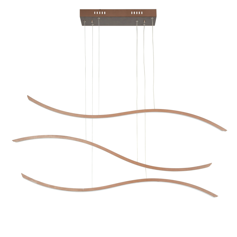 Φωτιστικό Οροφής Τρίφωτο LED Dimmable Homelighting Waves 77-8130 Coffee