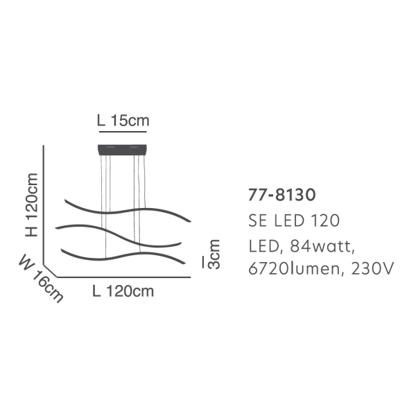 Φωτιστικό Οροφής Τρίφωτο LED Dimmable Homelighting Waves 77-8130 Coffee