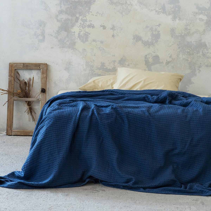 Κουβέρτα Πικέ King Size (240x260) Nima Bed Linen Habit Navy Blue