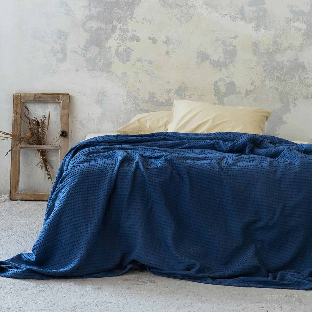 Κουβέρτα Πικέ King Size Nima Bed Linen Habit Navy Blue 138718