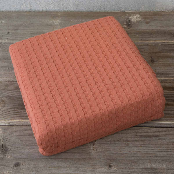 Κουβέρτα Πικέ Μονή (160x240) Nima Bed Linen Habit Orange