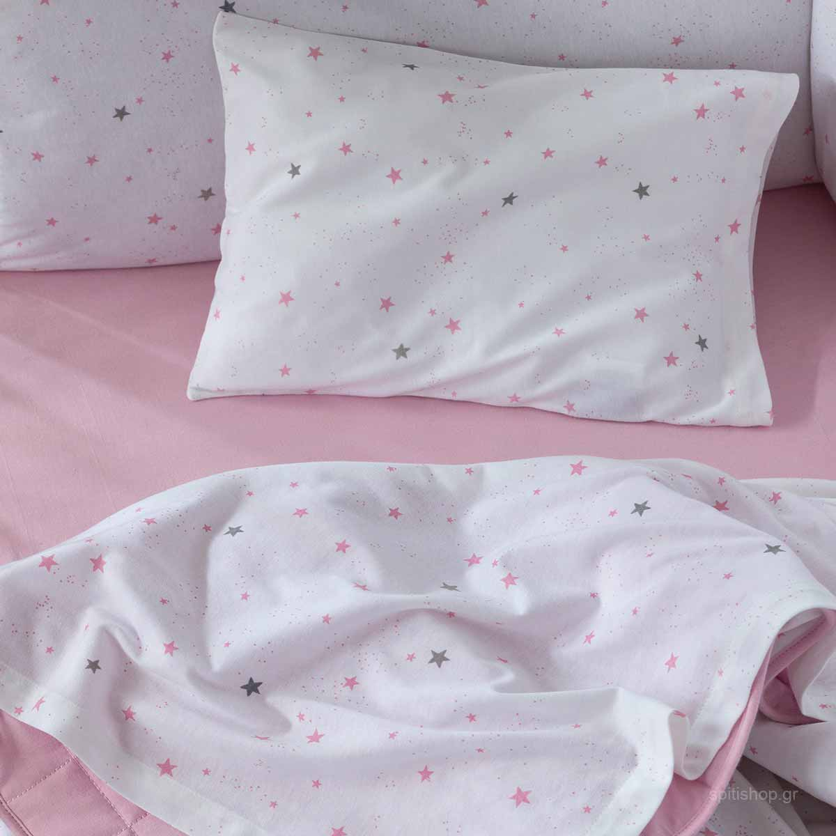 Σεντόνια Μακό Κούνιας (Σετ) Nima Baby Nene Pink Home Βρεφικά Προίκα Μωρού Spitishop