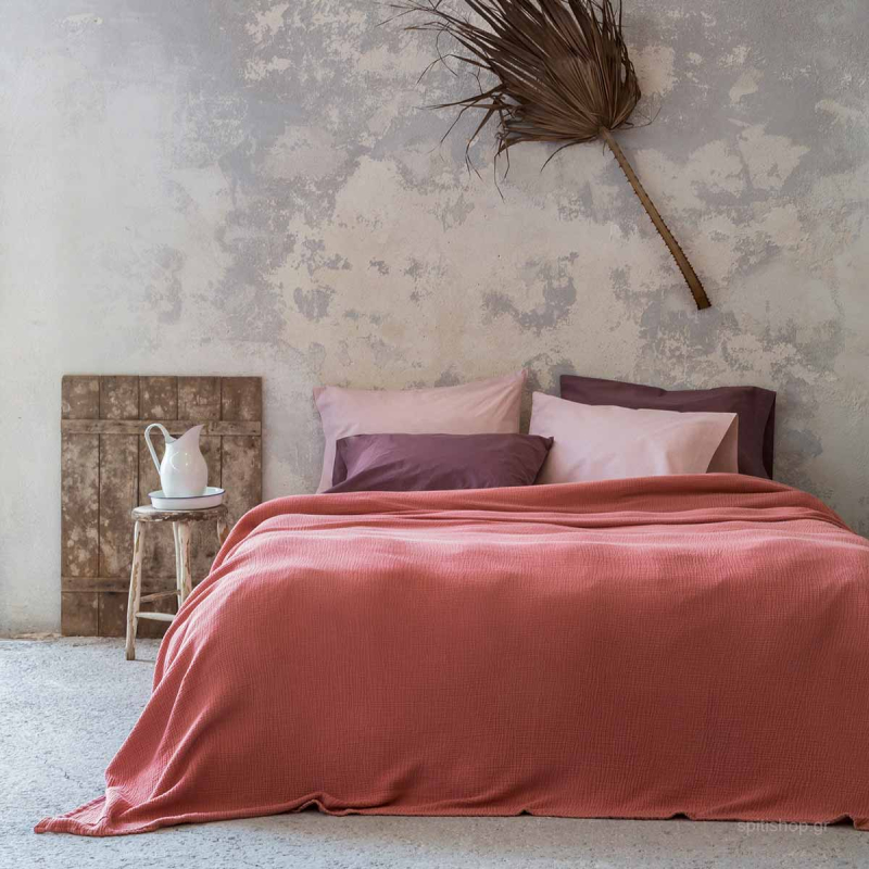 Κουβερτόριο Υπέρδιπλο (230x250) Nima Bed Linen Blando Terracotta