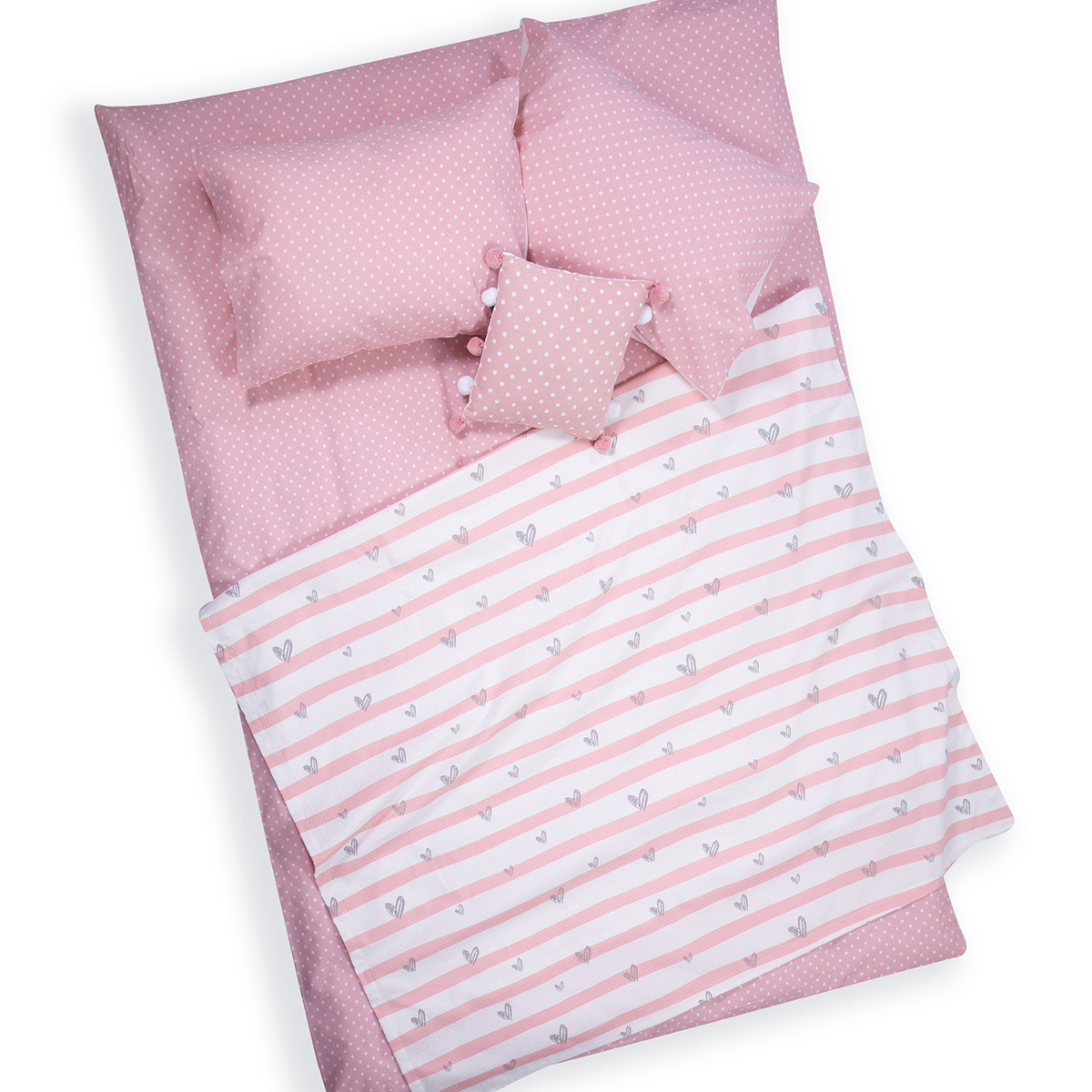 Κουβέρτα Πικέ Μονή Nef-Nef Fresh Line Hearts Pink