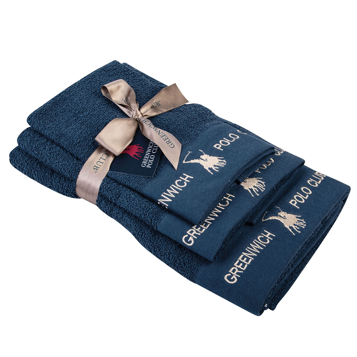 Πετσέτες Μπάνιου (Σετ 3Τμχ) Greenwich Polo Club 2666 Blue 480Gsm Home Λευκά Είδη Spitishop