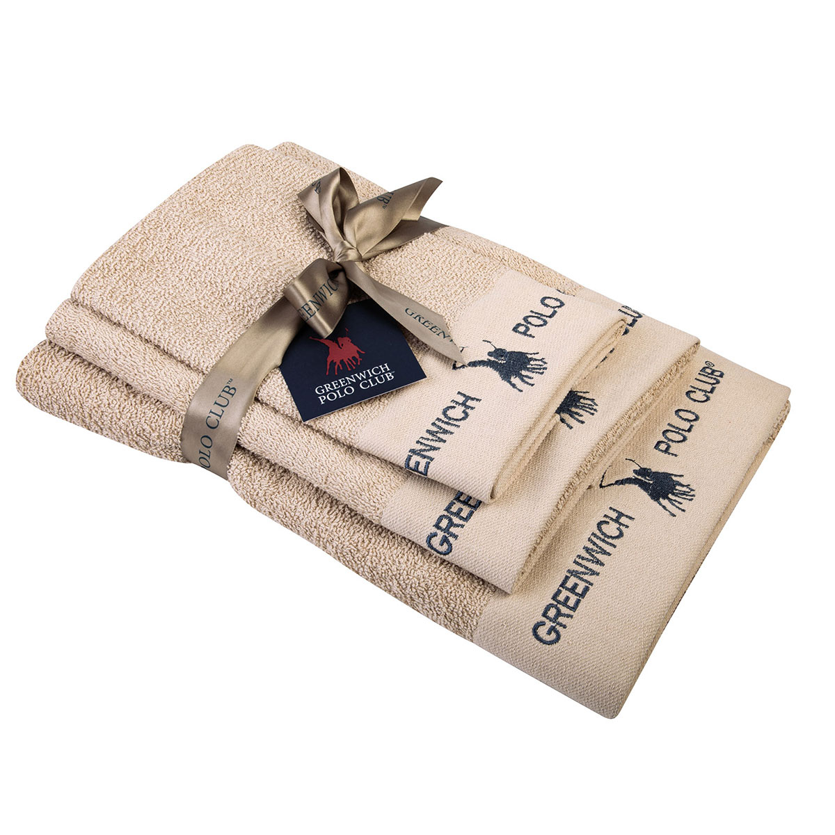 Πετσέτες Μπάνιου (Σετ 3Τμχ) Greenwich Polo Club 2668 Ecru 480Gsm Home Λευκά Είδη Spitishop