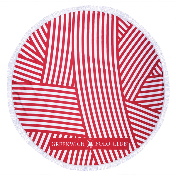 Στρογγυλή Πετσέτα Θαλάσσης Microfiber (Φ150) Greenwich Polo Club 3689 Red