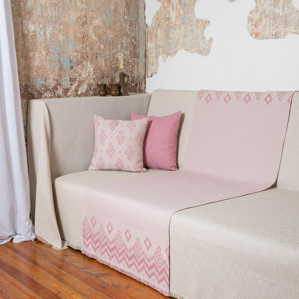 Τραβέρσα Καναπέ (70×180) Loom To Room Silia Pink