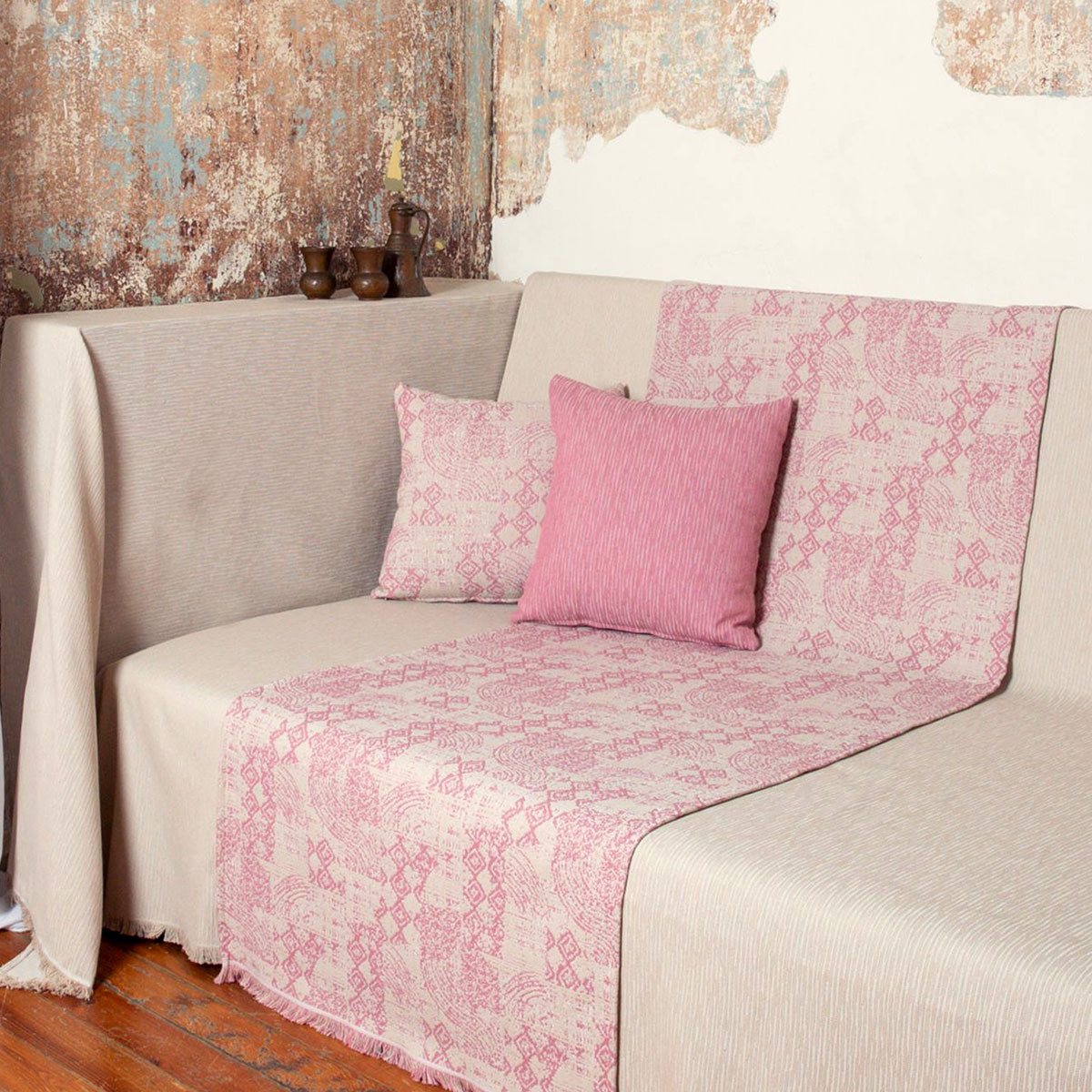 Τραβέρσα Καναπέ (70×180) Loom To Room Kira Pink